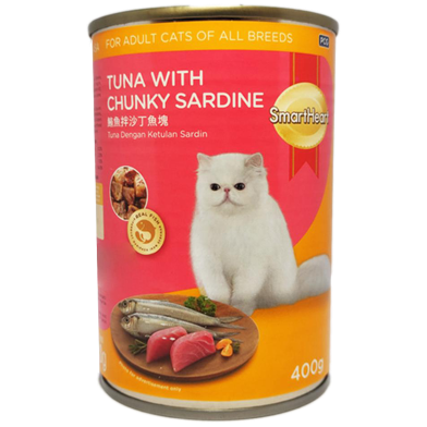 SmartHeart Cat Canned Tuna And Chunky Sardine In Jelly 400g image