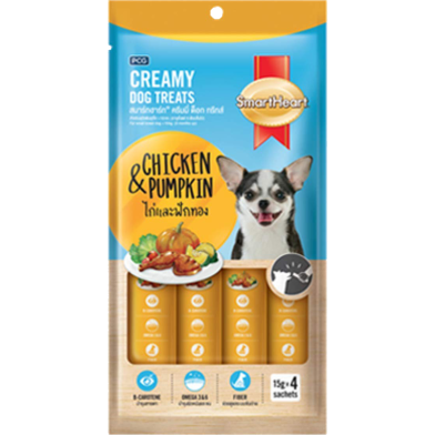 SmartHeart Dog Creamy Treats Chicken and Pumpkin 60 gm image