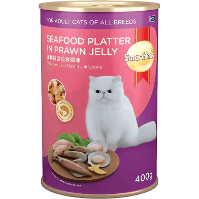 Smartheart Cat Can Food Seafood Platter In Prawn Jelly 400 gm image