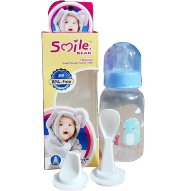 Smile Bear BPA Free PP Silicon Nipple Baby Feeding Bottle Feeder 125 ml image