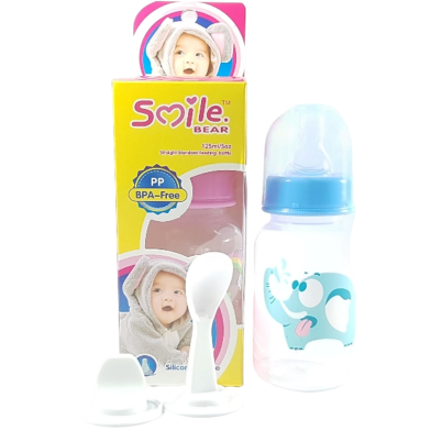 Smile Bear Plastic Bottle Food and Juice Feeder with Silicone Spoon 60ml image