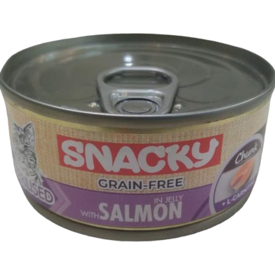 Snacky Wet Cat Can Food Salmon In Jelly 100 gm image