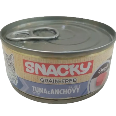 Snacky Wet Cat Can Food Tuna and Anchovy In Jelly 100 gm image