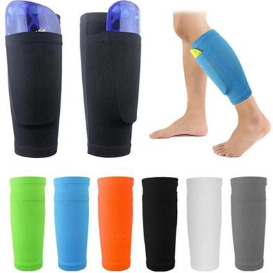 Soccer Protective Socks Shin Pads Supporting Shin Guard Stretchable Wear Resistance With Pocket 1 Pair image