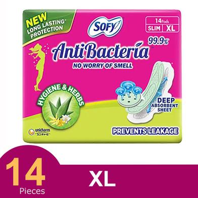 Sofy Anti-Bacteria Extra Long (XL) Slim Sanitary Napkin (290mm) - 14 Pads image