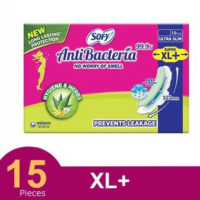 Sofy Anti-Bacteria Super XL plus Ultra Slim Sanitary Napkin (323mm) - 15 Pads image