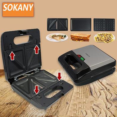 Sokany 3 In 1 Waffle, Grill And Sandwich Maker 750W - KJ-303 image