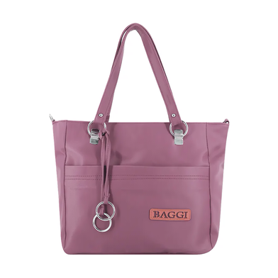 Baggi Solid Color Tote Handbag With 2 Chambers image