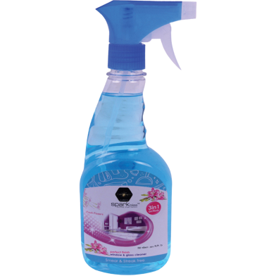 Spark Bliss Blue Glass Cleaner Spray Ultra Shine Formula for TV, Electronics, Fridge, Mirror, Car Windshield - 450ml image