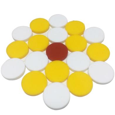 Special Carrom Guti With Stricker (5 Pcs Guti Extra ) - Yellow And White image