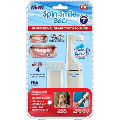 Spin Smile 360 Electric Tooth Polishing Cleaner Led Light Ultrasonic image