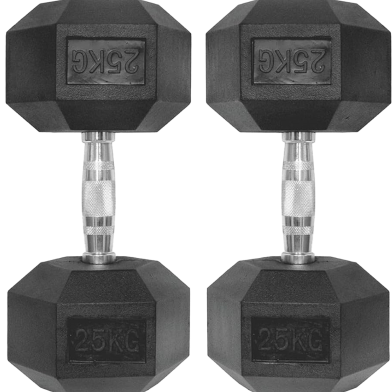 Sports And Fitness 25kg Hex Dumbbell 2 pcs image