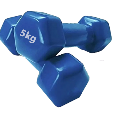 Sports And Fitness Premium Quality 5kg Vinyl Dumbbell 2 Pcs image