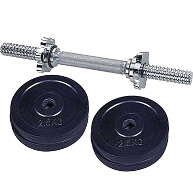 Sports And Fitness Total 5kg (2.5kg plus 2.5kg) Dumbbell Plate With 11inch stick image