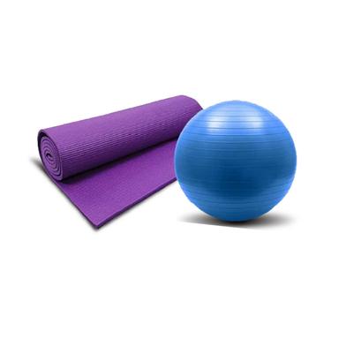 Sports House Combo Pack Of Gym Ball And Yoga Mat image