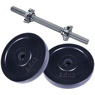 Sports House Combo Pack Of Two Pieces Dumbbell Set With Stick - 5kg image