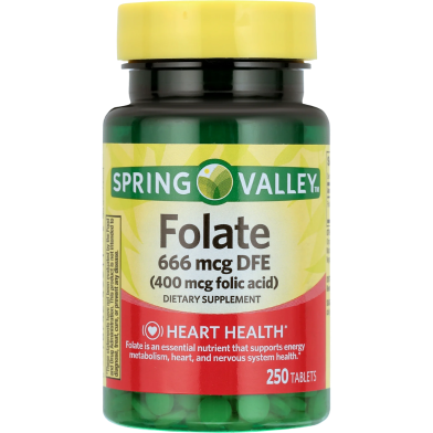 Spring Valley Folic Acid 400mcg 250 Tablets image