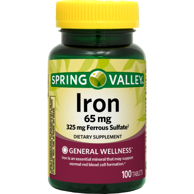 Spring Valley Iron 65mg 100 Tablets image