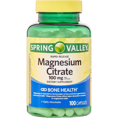 Spring Valley Rapid-Release Magnesium Citrate 100mg 100 Capsules image