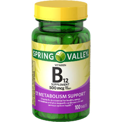 Spring Valley Vitamin B12 Tablets 500mcg 100 Count image