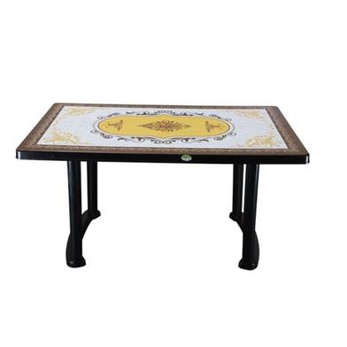 Square Table Print Black (Pl/L) Diamond- 6 Seated image
