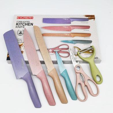 Stainless Steel High Carbon Colorful Kitchen Cute Knife Set - 6 PCS :  Non-Brand 