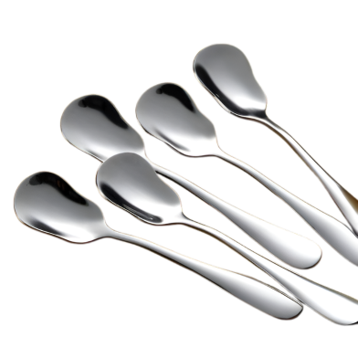 Stainless Steel Household Spoon Coffee Scoops Ice Cream Dessert Tea Spoon 6 Pcs image