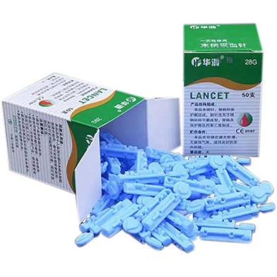 Stainless Steel Lancing Pen With 50 Pcs Lancet Point Pen image