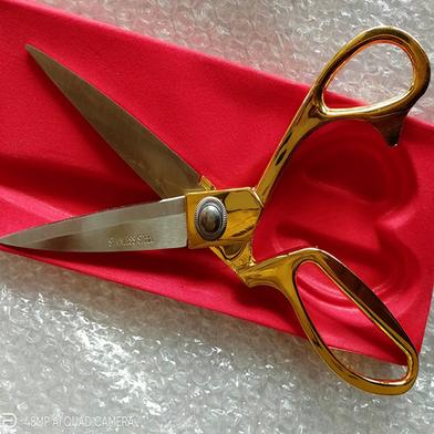 Stainless Steel Sharp Tailor Scissors for Clothing Dressmaking Shears  Fabric Craft Cutting Adjustable Kitchen Scissors, Gold (9.5'')