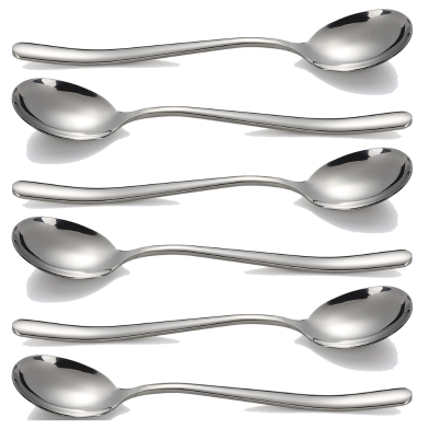Stainless Steel Soup Spoon 7 Inch Set - 6 Pcs image