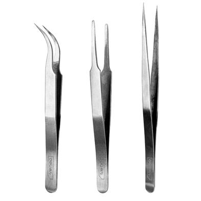 Deli Stainless Steel Tweezers Set 3pcs image