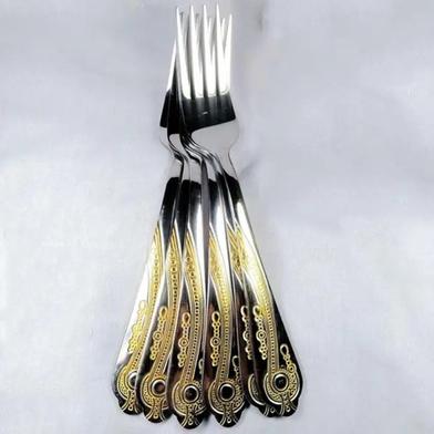 Stainless steel table fork set 6 pieces image