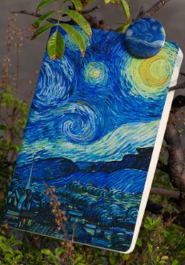 Starry Night Notebook with Badge image