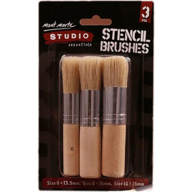 Stencil Brushes Set For Painting And Diy Craft 3 Pcs image