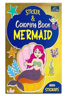 Sticker and Coloring Book - Mermaid image