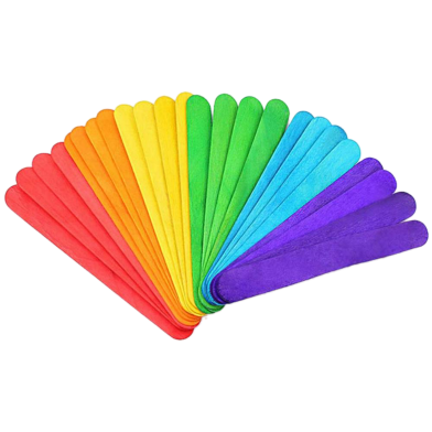 Sticks Multi-Colored Large Size ice Cream Sticks to Craft Making Pack of 50 image