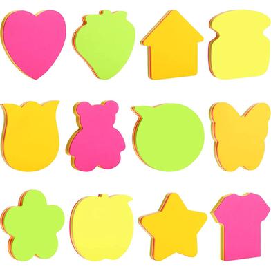 Sticky Notes Self Sticky Post Notes Heart Arrow Shape Bright Colorful Creative Self-Stick Pad Notes for Reminders, Office, School and Home, 3 x 3 Inch, 100 12 Styles Rokomari.com
