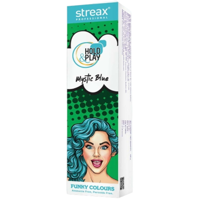 Streax Professional Hold and Play Funky Hair Colour Mystic Blue 100gm image