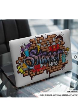 DDecorator Street Life Wall Mural Design Laptop Sticker image