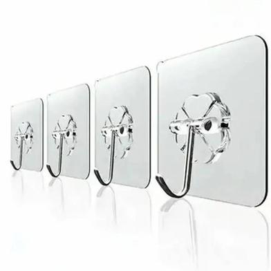 Strong Hanger For Kitchen Bathroom Holder Accessories Glue Hook - 4 Pcs image