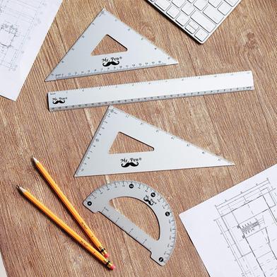 Ruler Set Square Drawing Protractor Professional Drafting Kit