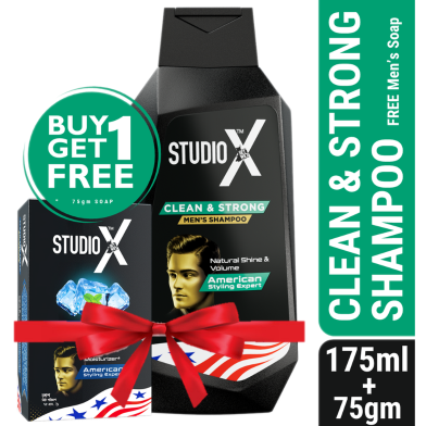 Studio X Clean And Strong Shampoo For Men 355ml (50ml Facewash Free) image