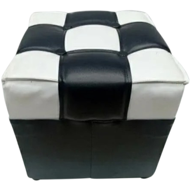 Stylish Black And White Square Foam Stool image