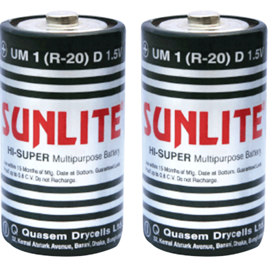 Sunlight R20 D Size 1.5V Battery Multipurpose Use - 2Pcs image