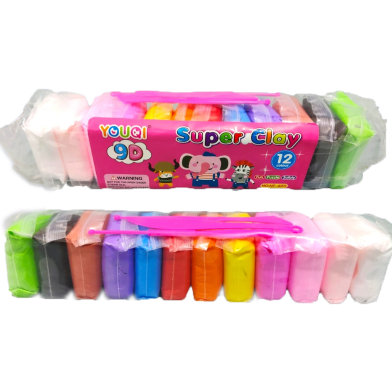 Super Light Clay Air Drying with 3 Tools Light Polymer Plasticine Modelling Handmade 12 pcs - 1 pack image