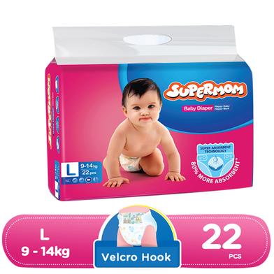 Supermom Baby Diaper (L Size) (9-14kg) (22 Pcs) image