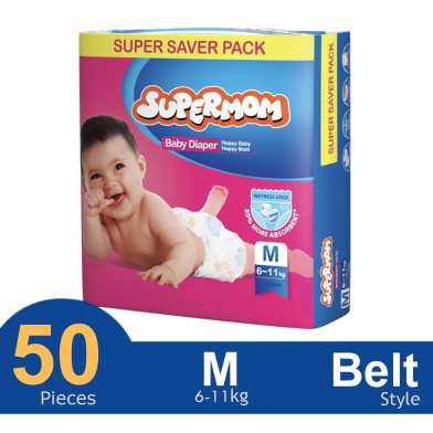 Supermom Belt System Baby Diaper (M Size) (6-11kg) (50pcs) image
