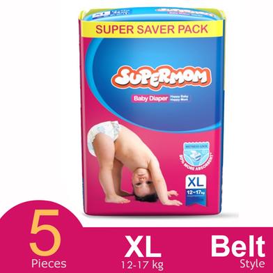 Supermom Belt System Baby Diaper (XL Size) (12-17kg) (5pcs) image