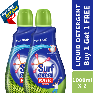 Surf Excel Matic Liquid Detergent Top Load 1L Buy 1 Get 1 Free image
