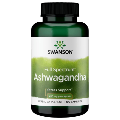 Swanson Full Spectrum® Ashwagandha (450 mg per Capsule) - 100 Capsules -524930290 image